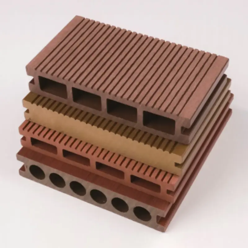 Outdoor Square Hole/Round Hole Solid WPC Decking