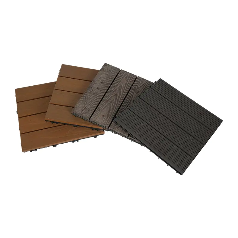 Wood Grain Embossed Composite Deck Tile Magkakaugnay